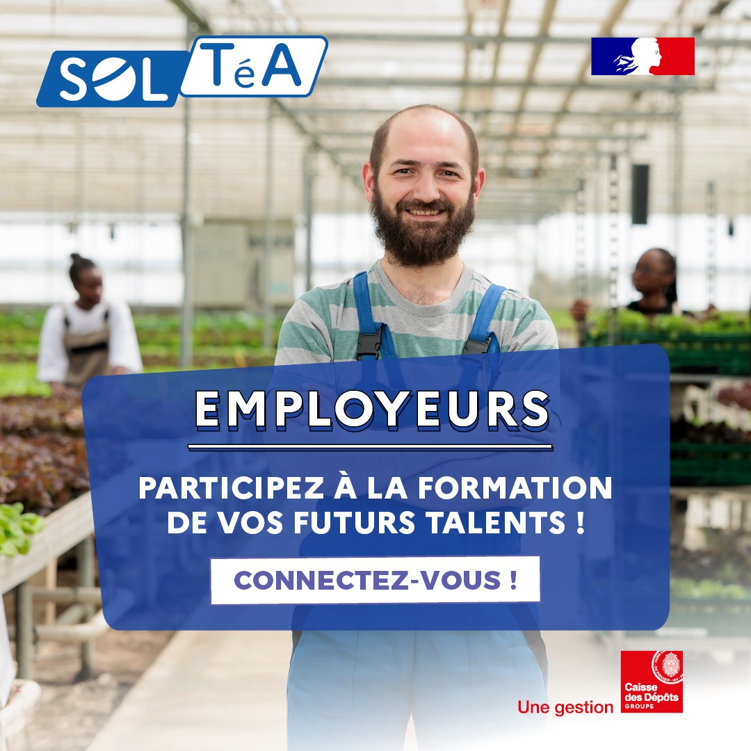 producteur de légumes dans une serre avec ses employés en arrière plan